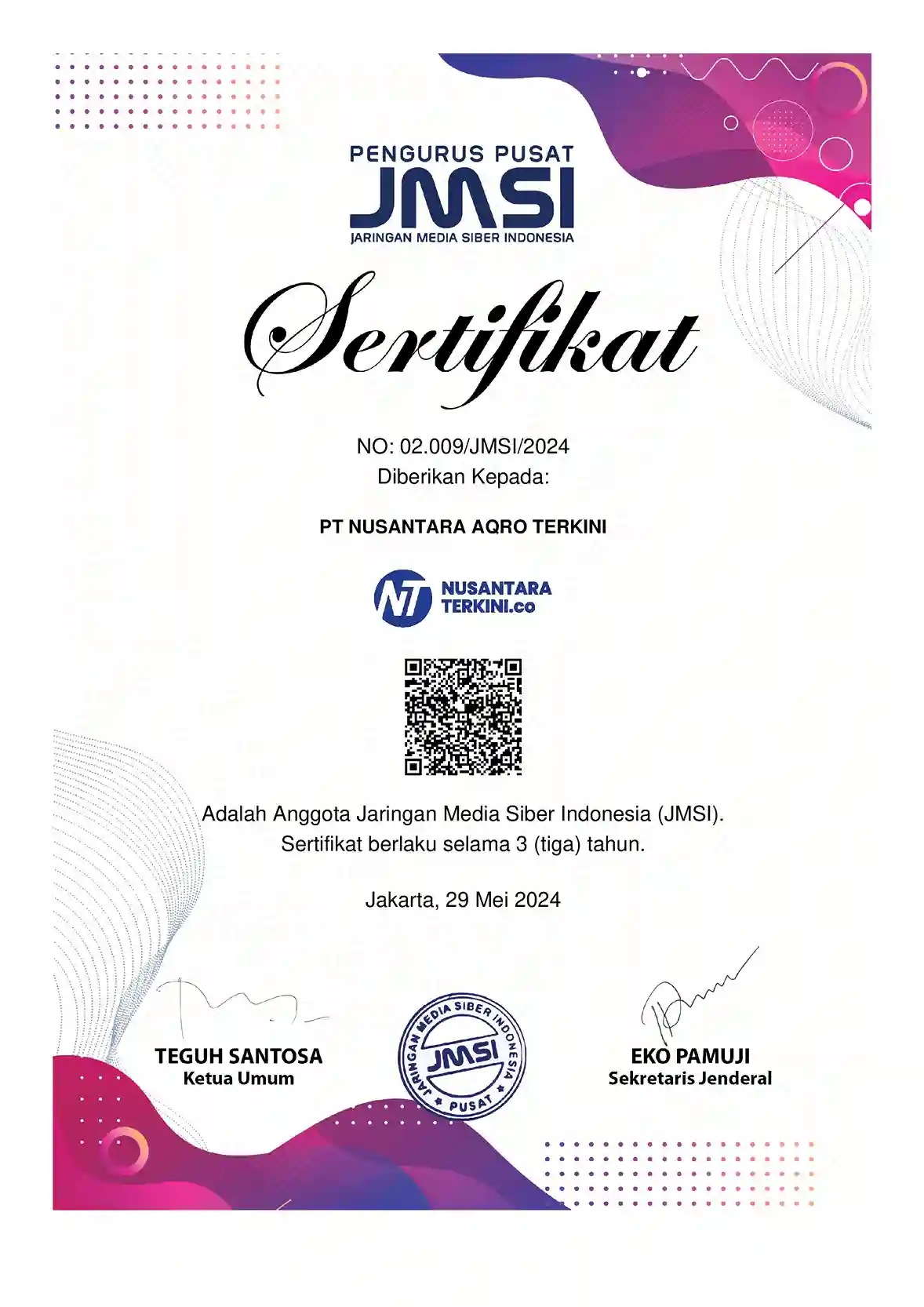 Sertifikan Nusantaraterkini JMSI